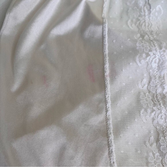 Vintage JCPenney Satin Lace Bodysuit Lingerie Teddy White Women Medium Intimates - Picture 8 of 16